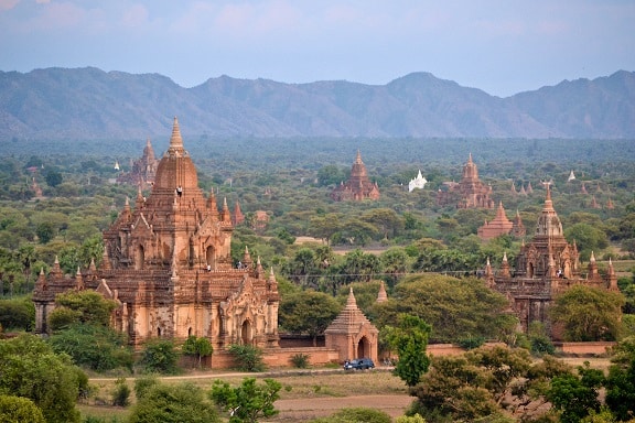 Sunset Temple Bagan Shwe-san-daw Pagoda Myanmar