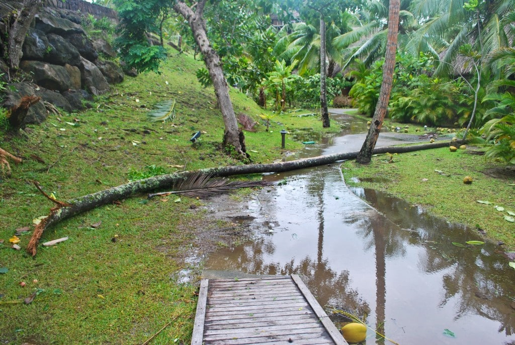 Cyclone damage Bora Bora