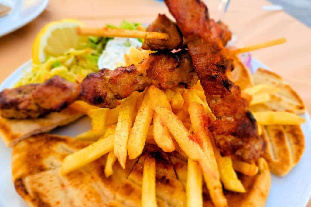 Greek Souvlaki in Greece
