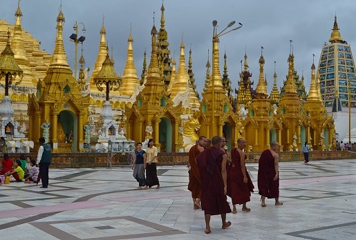 Monks Yangon Myanmar
